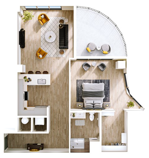 Stella at Star Metals A9 One Bedroom Floor Plan